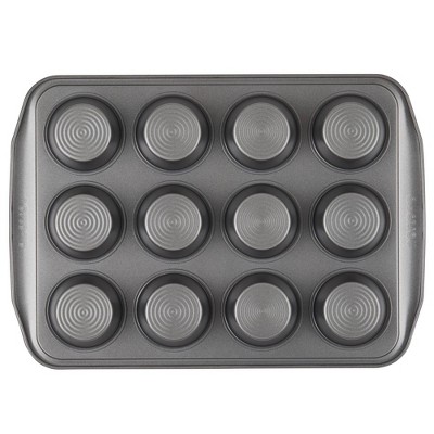 Gray Nonstick 12-Cup Steel Muffin Pan