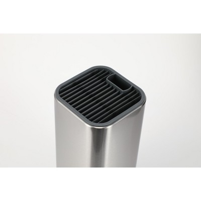 Silver Stainless Steel Universal Knife Block Holder with Scissor Slot