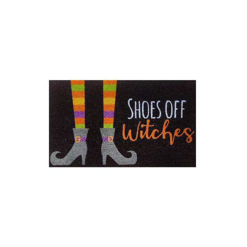 Shoes Off Witches Coir Everyday Halloween Doormat 30" x 18" Indoor Outdoor Briarwood Lane, 1 of 4