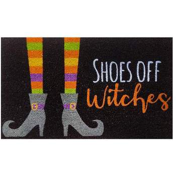 Shoes Off Witches Coir Everyday Halloween Doormat 30" x 18" Indoor Outdoor Briarwood Lane
