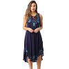 Riviera Sun Acid Wash Lace Up Embroidered Dress for Women - 3 of 4