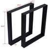 2pcs Square Metal Table Legs, Heavy Duty Wide Table Legs Steel Desk Legs Table Leg Dining Table Legs Industrial Furniture Legs - 3 of 4