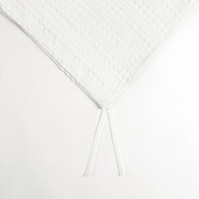 Haniya White Waffle Woven Cotton King Duvet Cover Set