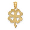 Black Bow Jewelry 14k Yellow Gold Diamond Cut Four Leaf Clover Pendant, 11mm (7/16 inch) - 3 of 4
