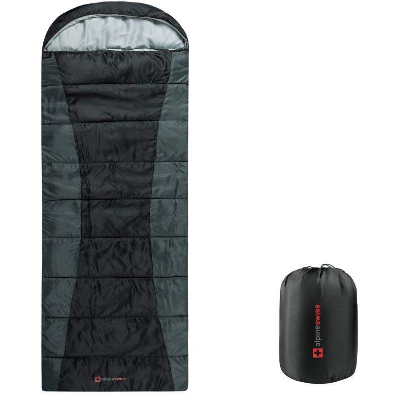 Alpine Swiss 0°C (32°F) Sleeping Bag Lightweight Waterproof with Compression Sack Adults All Seasons Camping Hiking Backpacking Travel Outdoor Indoor, 1 of 8