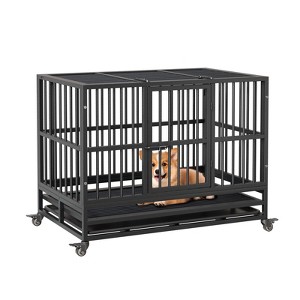 Heavy Duty Indestructible and Escape-Proof Dog Crate Cage Kennel for Large Dogs, High Anxiety Dog Crate with Removable Crate Trays,37inch - 1 of 4