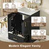 24"/30"W Bathroom Vanity with Ceramic Sink, Bathroom Storage Cabinet with Divided Drawer, Door Shelves & Soft Close Door - ModernLuxe - 3 of 4