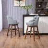 ORRD Swivel Counter Height Bar Stools Set of 2 with Back, Upholstered Linen Fabric, Solid Wood Legs, Modern Grey Barstools for Kitchen Island or Home - 3 of 4