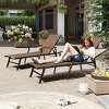 2pc Outdoor Aluminum Adjustable Chaise Lounge Chairs - Brown - Crestlive Products: Patio Furniture, Water-Resistant - 2 of 4