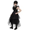 Joyfy Halloween Costume Set for Girls Dark Vintage Prom Dress, Kids Black Family Costume, Black Gothic Dress Costume - 3 of 4