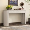Entryway Table with Fluted Design, Modern Console Table with Oval Top & 2 Storage Drawers, Elegant Sofa Table for Entryway & Living Room - 2 of 4