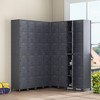 Tangkula 2PCS Storage Locker 40" Industrial Cabinet w/ 3 Lockable Doors Adjustable Feet - 3 of 4