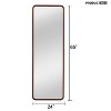 64"x21"Solid wood rounded rectangular brown full length mirror - 4 of 4