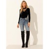 INSPIRE CHIC Women's Casual Velvet Long Sleeve Choker Neck Heart Dots Mesh Panel Top - 2 of 4