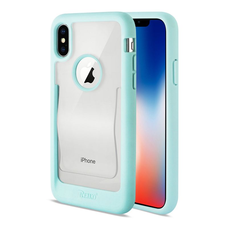 Reiko iPhone X/iPhone XS Belt Clip Polymer Case in Clear Mint Green, 2 of 5