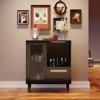 Modern Freestanding Wine & Coffee Bar Cabinet with Storage, Wine Rack - Buffet Sideboard for Dining Room, Living Room, Home Bar - 3 of 4