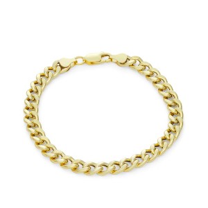 Giorgio Di Vicenza 14K Gold Over Sterling Silver Men's 7mm Curb Chain Bracelet - 1 of 2