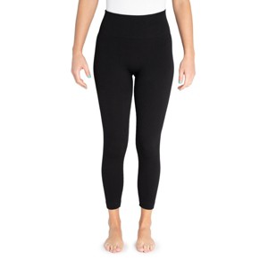 MUK LUKS Women's 4" High Waisted Fleece Lined Leggings - 1 of 4