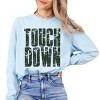 Touch Down Block Distressed - Women's Garment Dyed Long Sleeve Graphic T-Shirt - 3 of 4