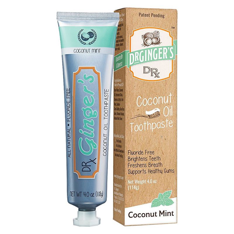 Dr. Ginger&#39;s Natural Toothpaste - Coconut Mint - 4oz, 1 of 7