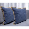 HomeRoots Set of Two Navy Blue Cotton Throw Pillow - 2 of 4
