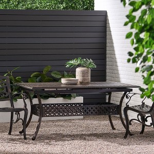 Dining Table, Iron Frame Kitchen Table, Scalable Outdoor Dining Table WithStorage Basket, Acacia Wood Countertop Table - 1 of 4