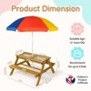 Karl Home Kids Wood Rectangle Outdoor Picnic Table and Bench with Umbrella and Play Boxes - 2 of 4