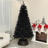 HOMCOM 7.5ft Unlit Artificial Black Christmas Tree, Holiday Décor with 1346 Branch Tips, Auto Open, Steel Base for Home Office, Black - 3 of 4
