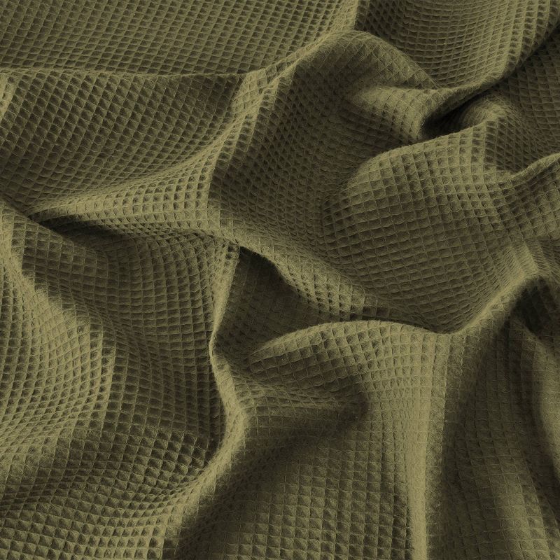 100% Cotton 200GSM Solid Waffle Blanket - Isla Jade, 4 of 9