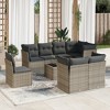 vidaXL 9 Piece Patio Sofa Set with Cushions Gray Poly Rattan - With Table - 2 of 4