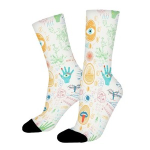 Alchemy Women Printed Crew Socks Funny Funky Socks Soft Polyester Novelty Gifts for Artists Men - 1 of 1