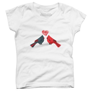 Girl's Design By Humans Birds in Love By sagaciousdesign T-Shirt - 1 of 3