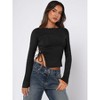 Coolmee Women's Casual Long Sleeve Tops Tie Side Split Fall Crop Top Going Out T Shirts Tees - 2 of 4