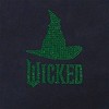 Wicked Green Rhinestone Witch Hat Women's Black Crew Neck Short Sleeve Baby Tee - 2 of 2