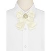 Elerevyo Women's Ribbon Brooch Necktie Pin Bow Tie with Pearl - 4 of 4