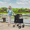 FDW Pet Stroller 4 Wheels Foldable Dog Stroller Portable Cat Stroller With Mesh Window For Small Medium Cats & Dogs - 2 of 4