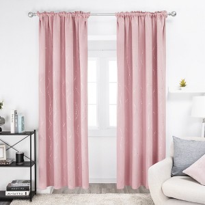 Deconovo Silver Dots Rod Pocket Curtains – 2 Panels, Light-Reducing & Stylish - 1 of 4