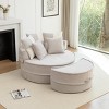 Accent Chair Modern Oversized Barrel Design with Ottoman and 5 Throw Pillows for Living Room or Bedroom Gray-3irtyhousy - 3 of 4