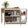NicBex 2 Shelves Kitchen Island Cart with 2-Door Cabinet,Kitchen Island with Storage,Modern Kitchen Table,Island Table for Kitchen - 4 of 4