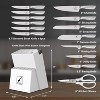 imarku, Japanese HC Stainless Steel 15 PCS Kitchen Knife Set With Block With Built-in Sharpener, Knife Block Set With Dotted Ergomomic Handle, White - 2 of 4