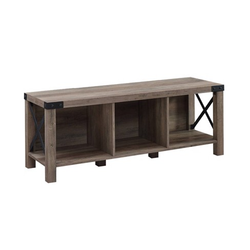 Industrial Storage Entryway Bench