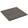 vidaXL 11 pcs Decking Tiles WPC 11.8"x11.8" 1 sqm Dark Brown - 2 of 4