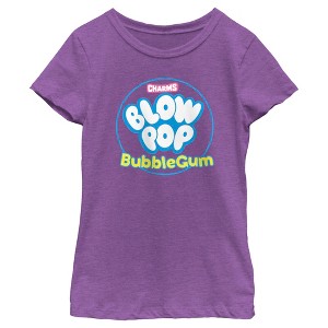 Girl's Blow Pop Bubble Gum Emblem T-Shirt - 1 of 4