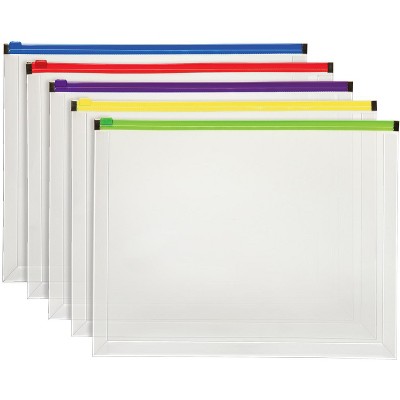 Pendaflex Poly Zip Envelope, Letter Size, Assorted Colors, pk of 5