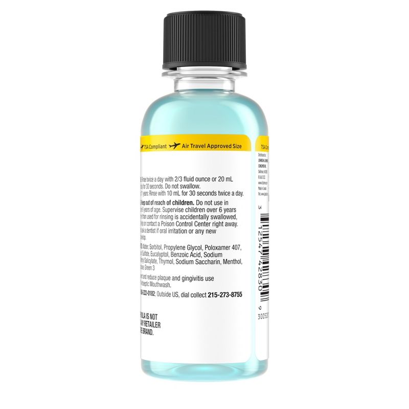 Listerine Coolmint Zero Alcohol Mouthwash, Trial size - Trial Size - 3.2oz, 3 of 8