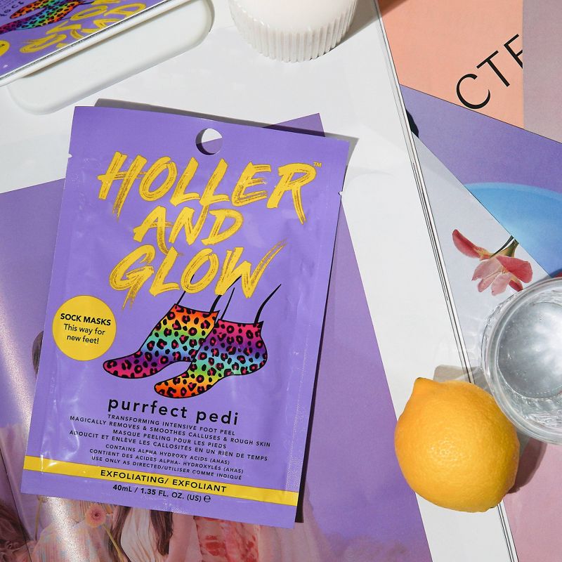 Holler and Glow Purrfect Pedi Foot Mask - Rainbow - 1.35 fl oz, 5 of 12