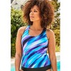 Swimsuits for All Women's Plus Size Chlorine Resistant Racerback Tankini Top - 4 of 4