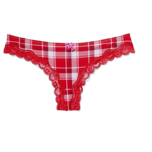 Adore Me Women's Kati Thong Panty S / New Traditions Plaid C01 V2 Red. :  Target