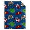 NoJo Marvel Avengers Fight the Foes Blue, Red, Green Hulk, Iron Man, Thor, Captain America Super Soft Toddler Blanket - 2 of 4
