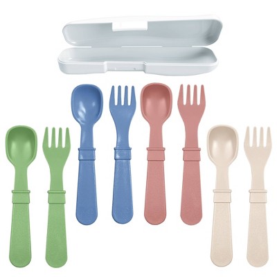 Ezpz Mini Utensils Flatware Set - Sage - 2pk : Target